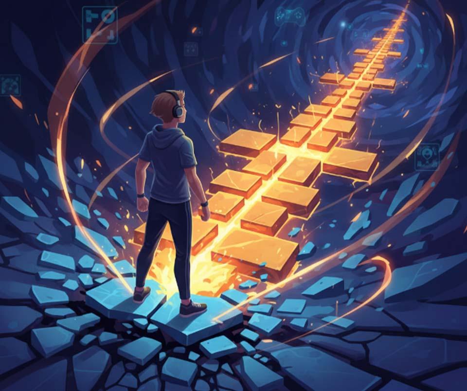 یک گیمر در مسیر پیروزی