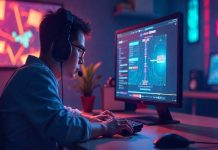 یک گیمر در حال بازی
